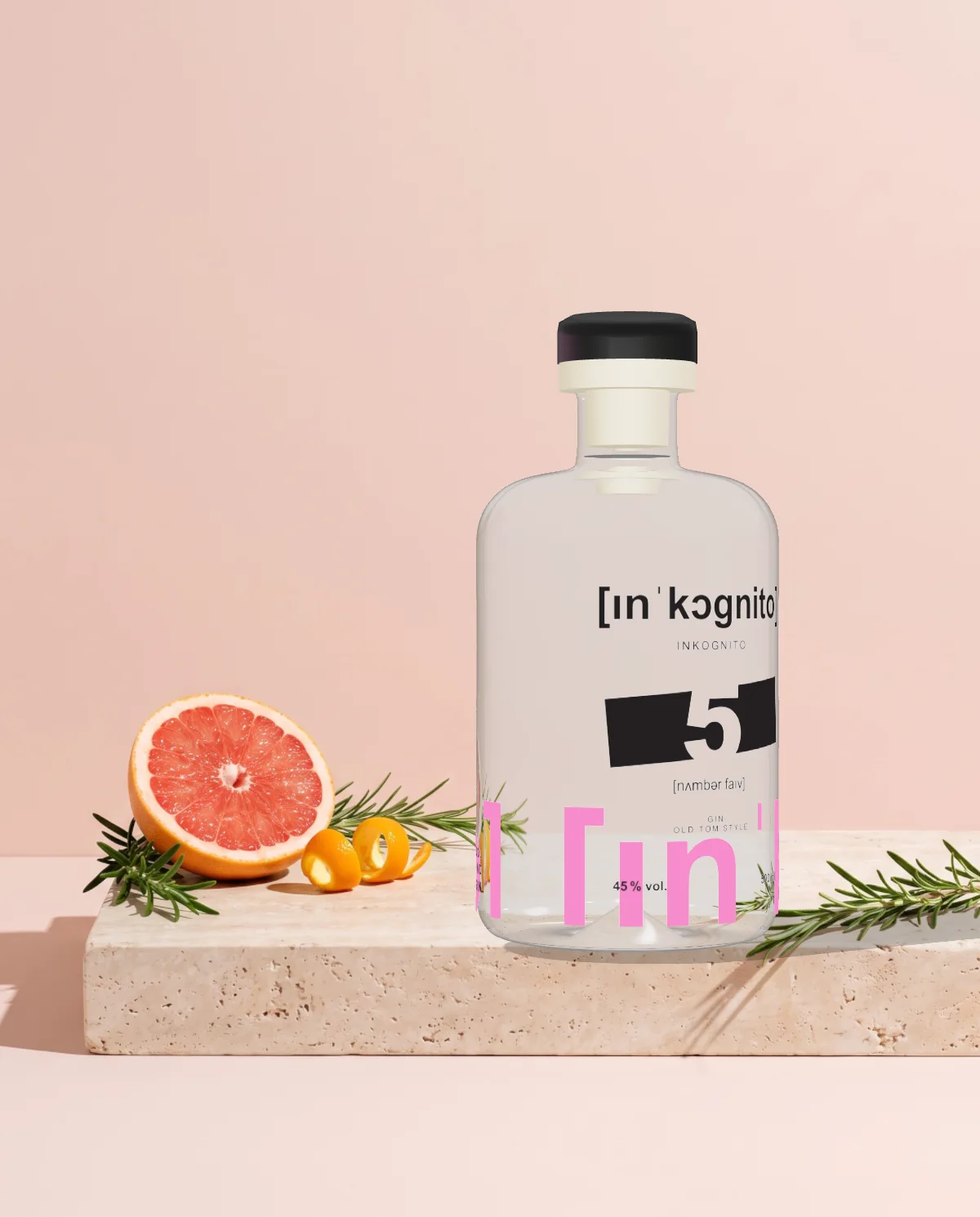 Nr. 5 Gin „Old Tom Style“, Rückseite der Flasche